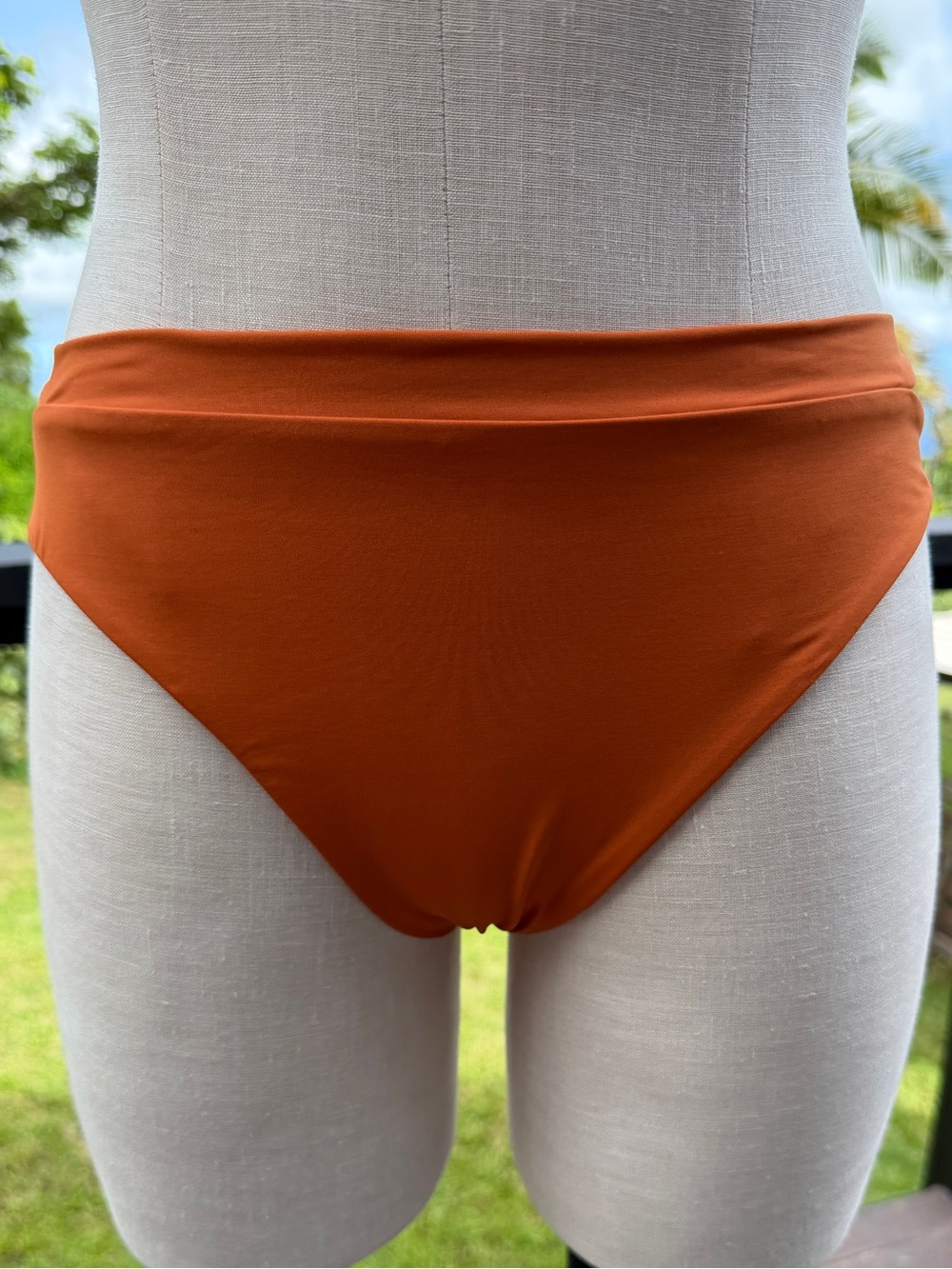 Toast Swim Cutout Bikini Bottom Small Burnt Orange Recycled Nylon